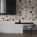 Papier peint Motif des objets en forme de café