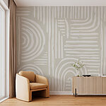Papier peint Motif blanc et gris