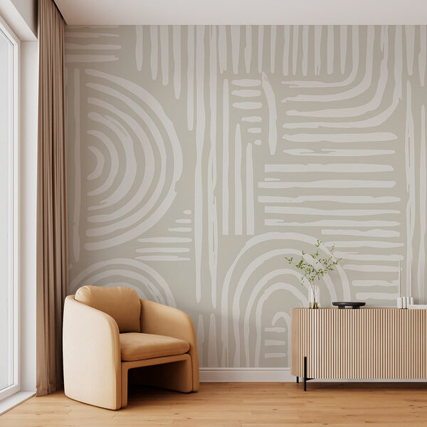 Motif blanc et gris Papier peint Motif blanc et gris