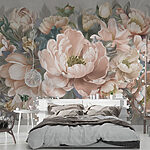 Papier peint Fleurs délicates dans des tons pastel doux