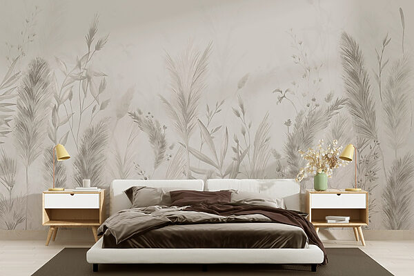 Papier peint Textures botaniques douces dans des tons sourds