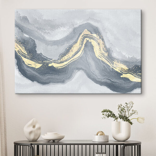 Vagues abstraites de gris et de crème Tableaux Vagues abstraites de gris et de crème