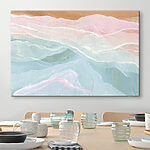 Tableaux Peinture d'une vague rose et bleue