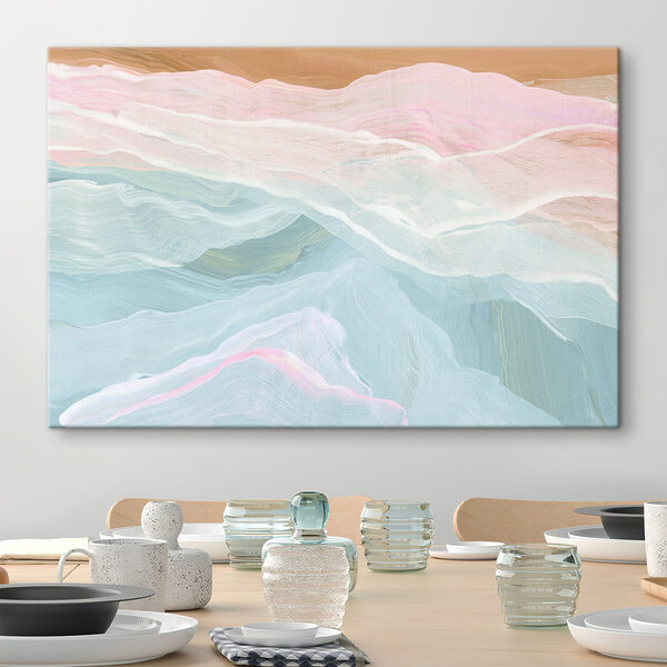 Peinture d'une vague rose et bleue Tableaux Peinture d'une vague rose et bleue