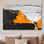 Tableaux Peinture en noir et blanc avec de la peinture orange et blanche