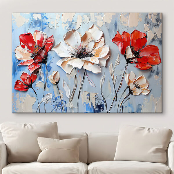 Peinture de fleurs sur un mur Tableaux Peinture de fleurs sur un mur