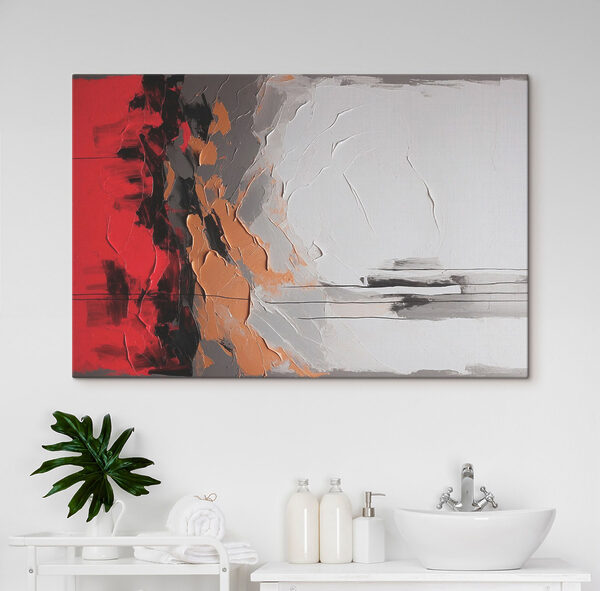 Peinture d'un mur rouge, blanc et gris Tableaux Peinture d'un mur rouge, blanc et gris