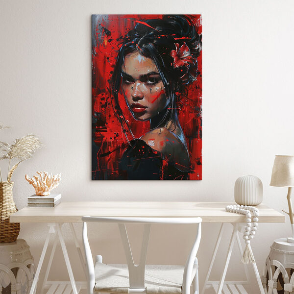 Peinture d'une femme avec de la peinture rouge Tableaux Peinture d'une femme avec de la peinture rouge
