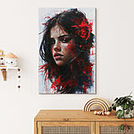 Tableaux Peinture d'une femme avec de la peinture rouge