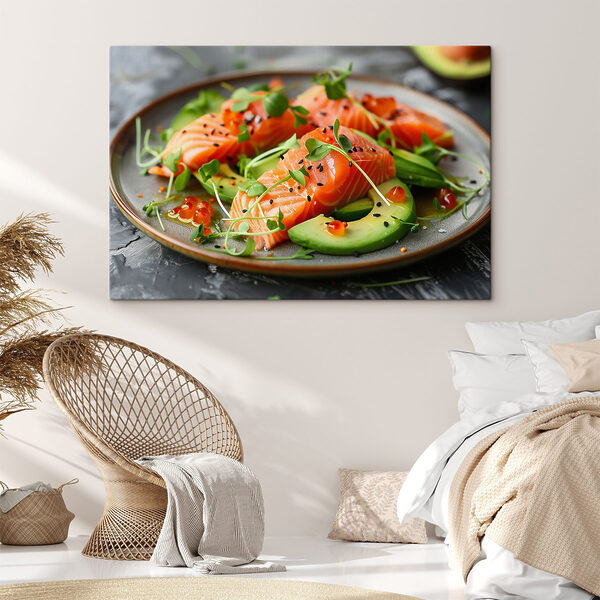 Assiette de nourriture sur une table Tableaux Assiette de nourriture sur une table