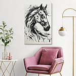 Tableaux Dessin en noir et blanc d'un cheval