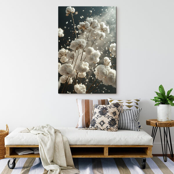 Le coton délicat s'épanouit dans une lumière douce Tableaux Le coton délicat s'épanouit dans une lumière douce