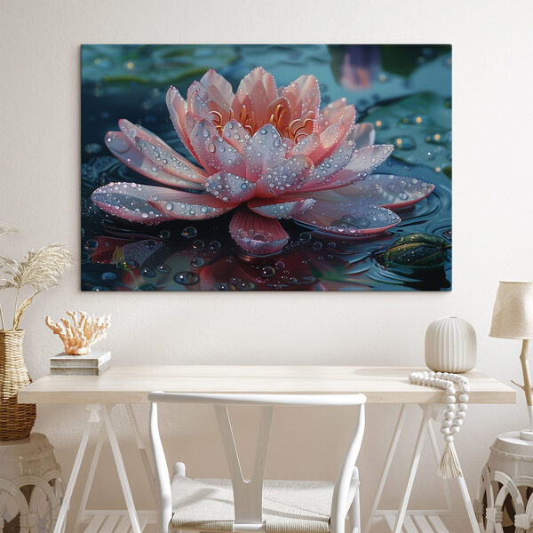 Fleur rose avec gouttes d'eau Tableaux Fleur rose avec gouttes d'eau