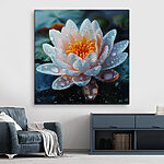 Tableaux Fleur blanche avec gouttes d'eau