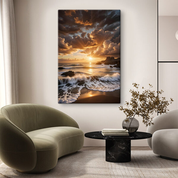 Coucher de soleil sur une étendue d'eau Tableaux Coucher de soleil sur une étendue d'eau
