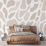Papier peint Motif blanc et marron