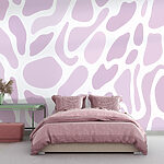 Papier peint Motif violet et blanc