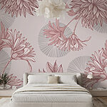Papier peint Motif de fleurs et de feuilles
