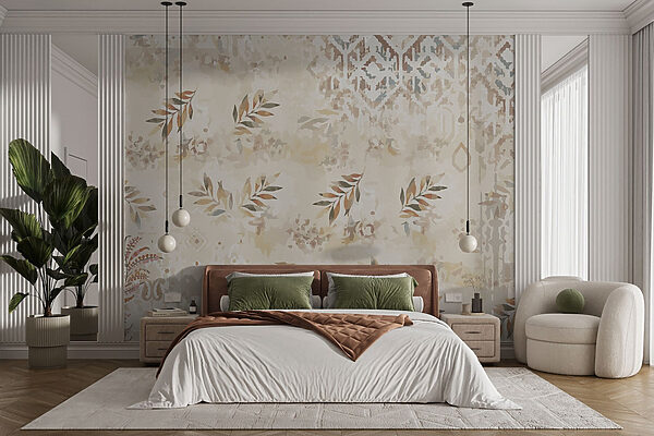 Motifs naturels dans des teintes douces Papier peint Motifs naturels dans des teintes douces