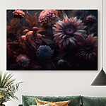 Tableaux Groupe de fleurs avec feuilles