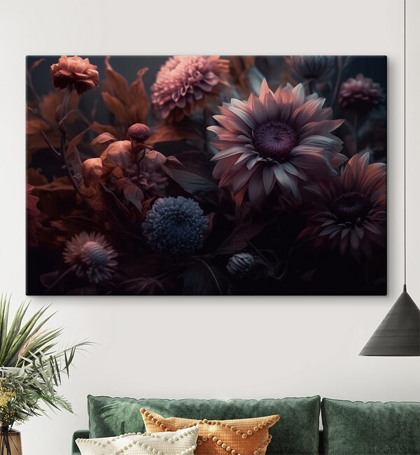 Groupe de fleurs avec feuilles Tableaux Groupe de fleurs avec feuilles