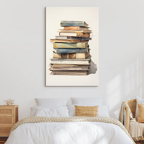 Aquarelle d'une pile de livres Tableaux Aquarelle d'une pile de livres
