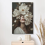 Tableaux Femme avec des fleurs autour du visage