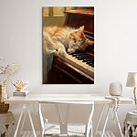 Tableaux Chat dormant sur un piano