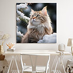 Tableaux Chat assis dans la neige