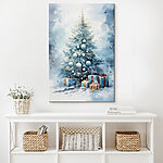 Tableaux Aquarelle d'un arbre de Noël avec des cadeaux