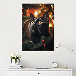 Tableaux Chat noir aux yeux jaunes