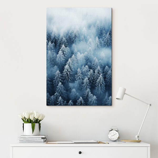 Groupe d'arbres recouverts de neige Tableaux Groupe d'arbres recouverts de neige