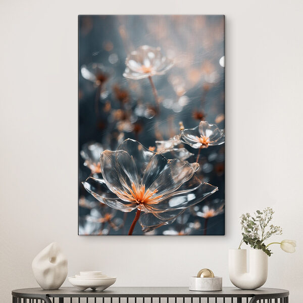 Fleurs transparentes avec centre orange Tableaux Fleurs transparentes avec centre orange