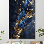 Tableaux Plumes élégantes sur fond sombre