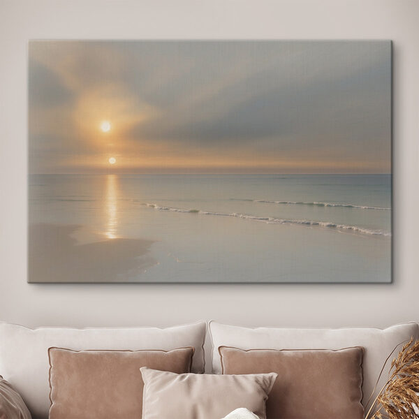 Coucher de soleil sur une plage Tableaux Coucher de soleil sur une plage