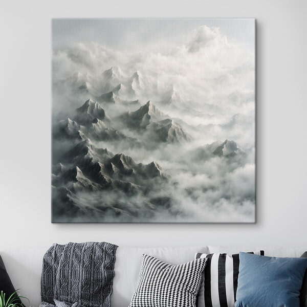 Chaîne de montagnes avec nuages Tableaux Chaîne de montagnes avec nuages