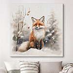 Tableaux Renard assis dans la neige