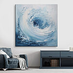 Tableaux Vagues blanches et bleues tourbillonnantes