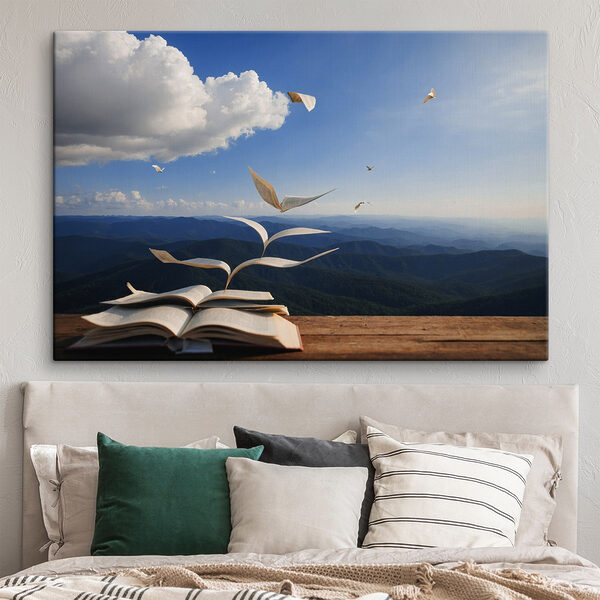 Livre avec des oiseaux volants qui en sortent Tableaux Livre avec des oiseaux volants qui en sortent
