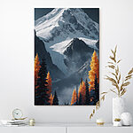 Tableaux Montagne enneigée avec arbres et neige