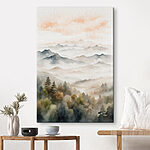 Tableaux Aquarelle de montagnes et d'arbres