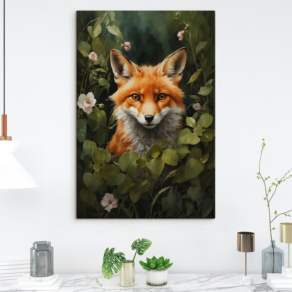 Renard dans un buisson Tableaux Renard dans un buisson