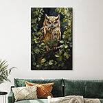 Tableaux Une chouette assise sur une branche