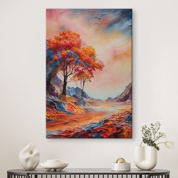 Peinture d'un arbre aux feuilles colorées Tableaux Peinture d'un arbre aux feuilles colorées