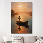 Tableaux Homme debout dans un bateau sur un lac