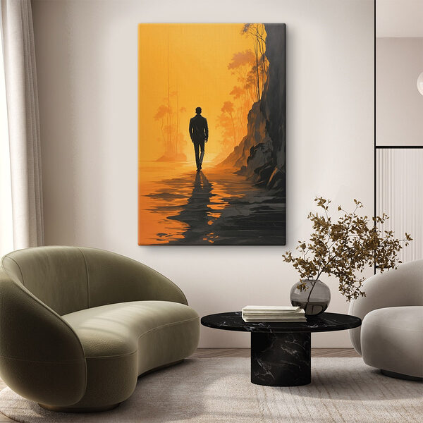 Homme marchant sur une plage Tableaux Homme marchant sur une plage