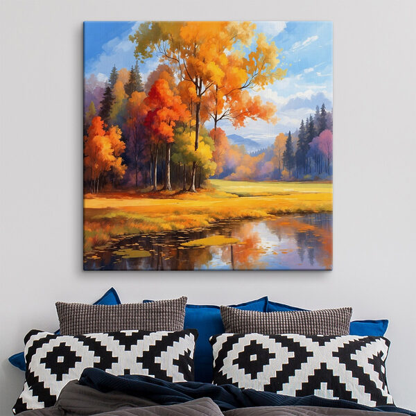 Peinture d'une forêt colorée Tableaux Peinture d'une forêt colorée