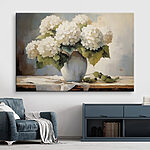 Tableaux Peinture de fleurs blanches dans un vase