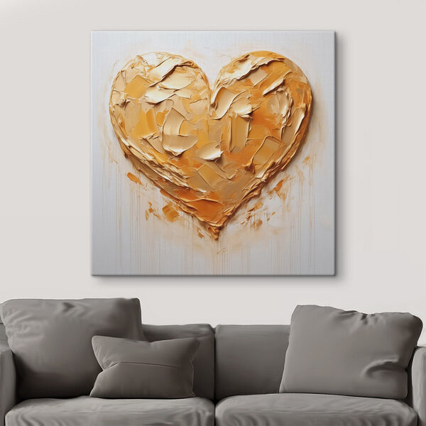 Objet en forme de cœur avec une éclaboussure de peinture Tableaux Objet en forme de cœur avec une éclaboussure de peinture