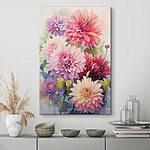 Tableaux Peinture de fleurs sur une surface blanche